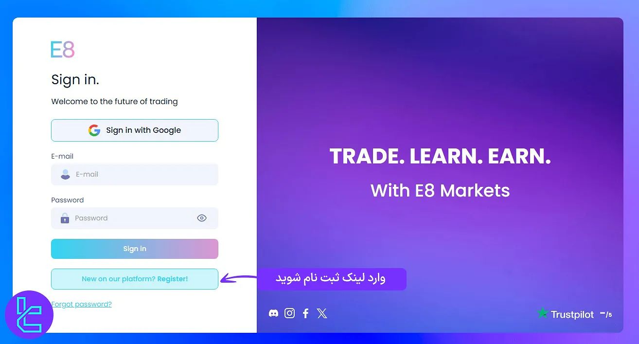 صفحه افتتاح حساب ای ایت مارکتس