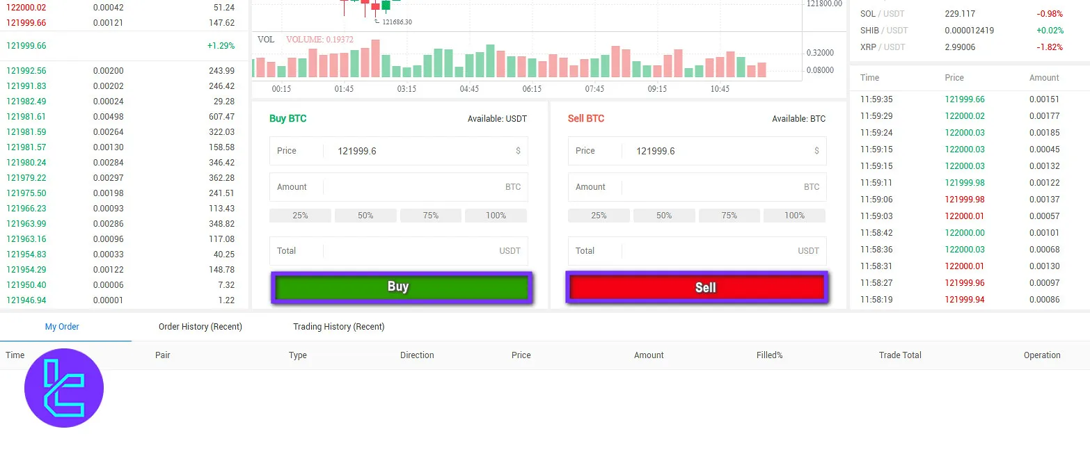 Catex trade confirmation
