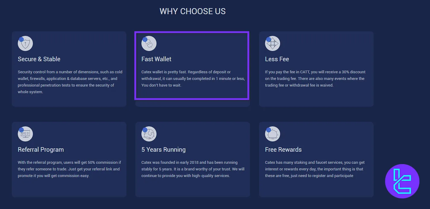 Catex deposit and withdrawal
