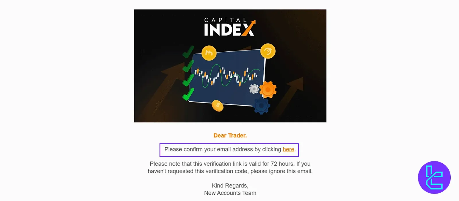 Capital Index Email verification process