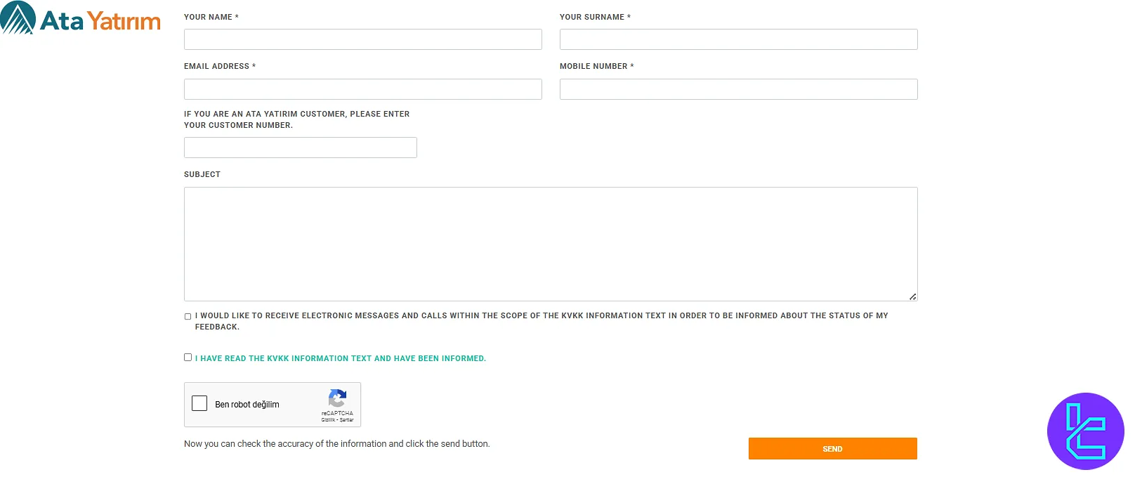 Ata Yatırım customer support channels