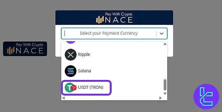 AMEGA USDT (TRON) payment