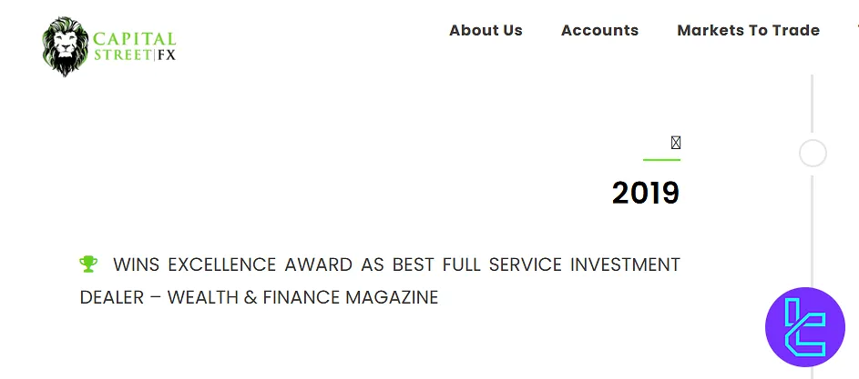 Capital Street FX Excellence Award 2019