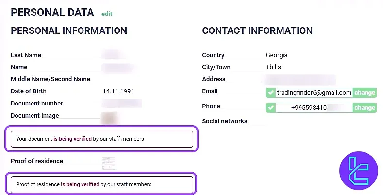 Espeio Verification status screen