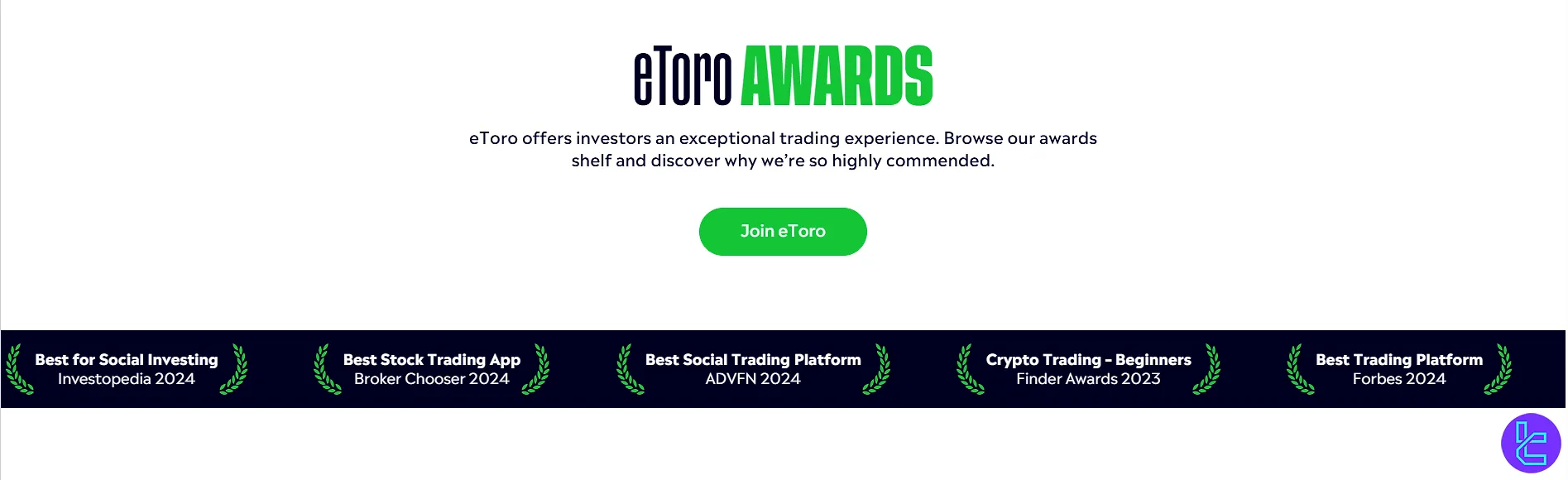 eToro broker awards