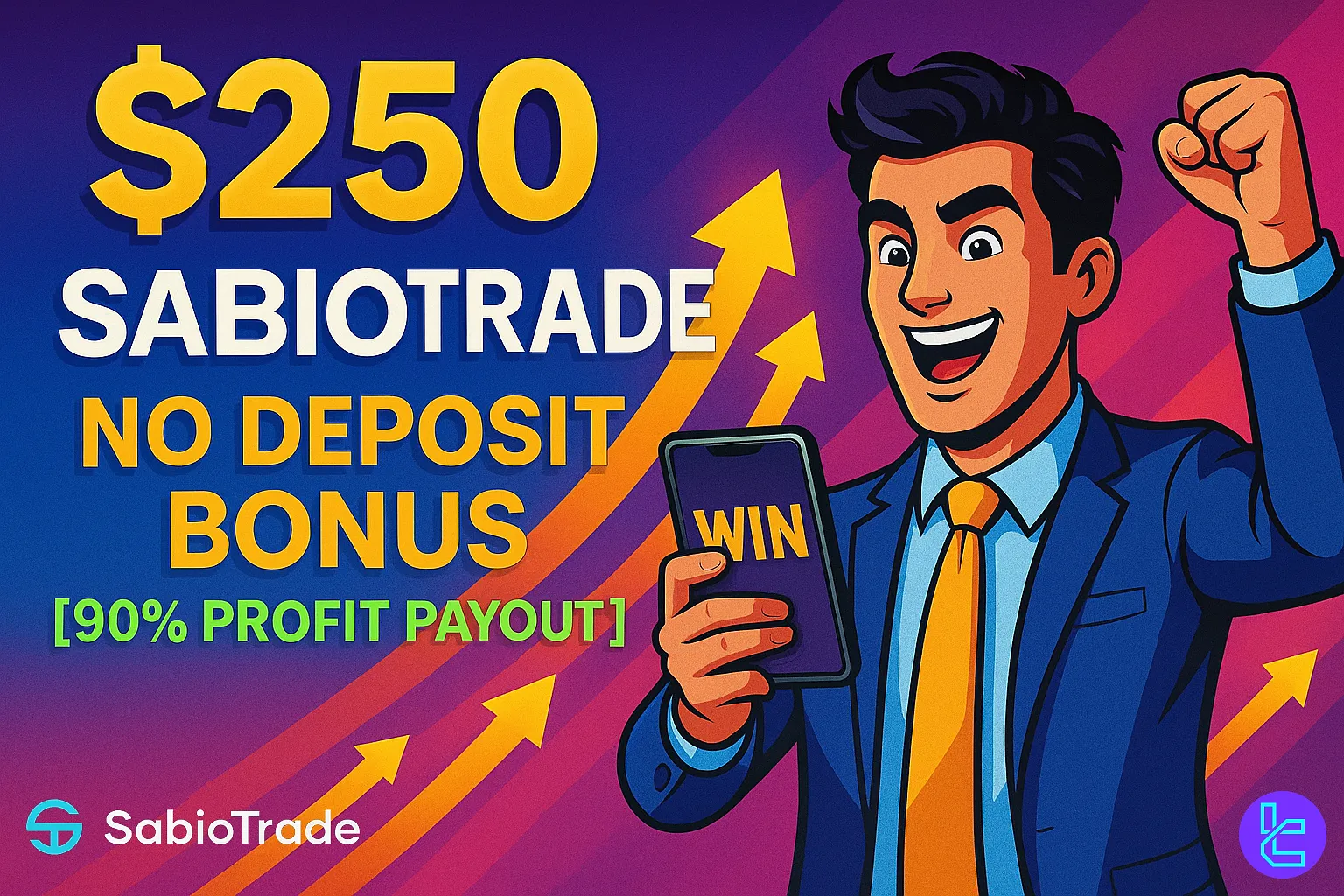 SabioTrade promotional banner offering a $250 trading bonus