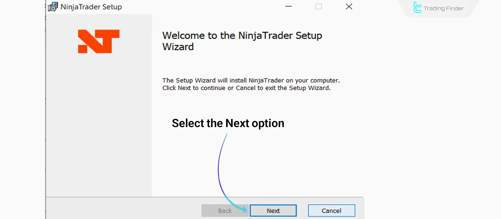 Running the NinjaTrader installer