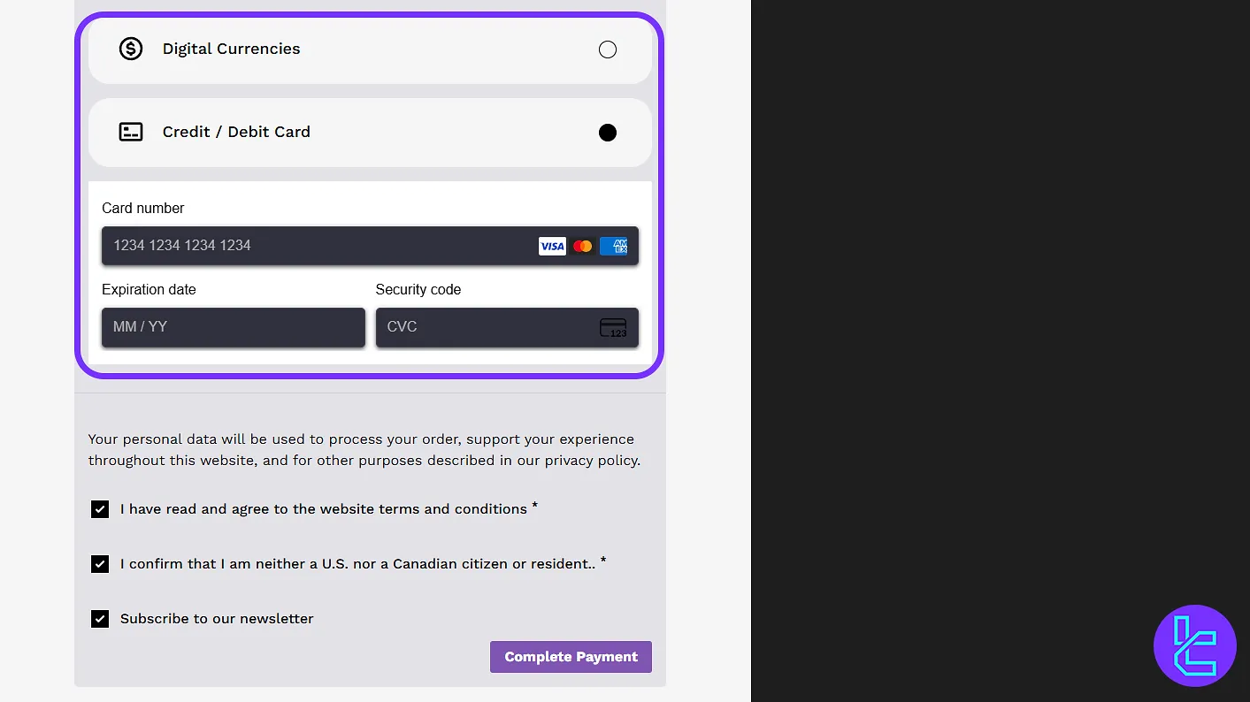 Maven Trading successful payment confirmation