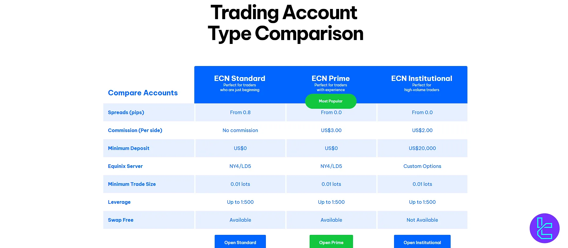 BlackBull account types overview