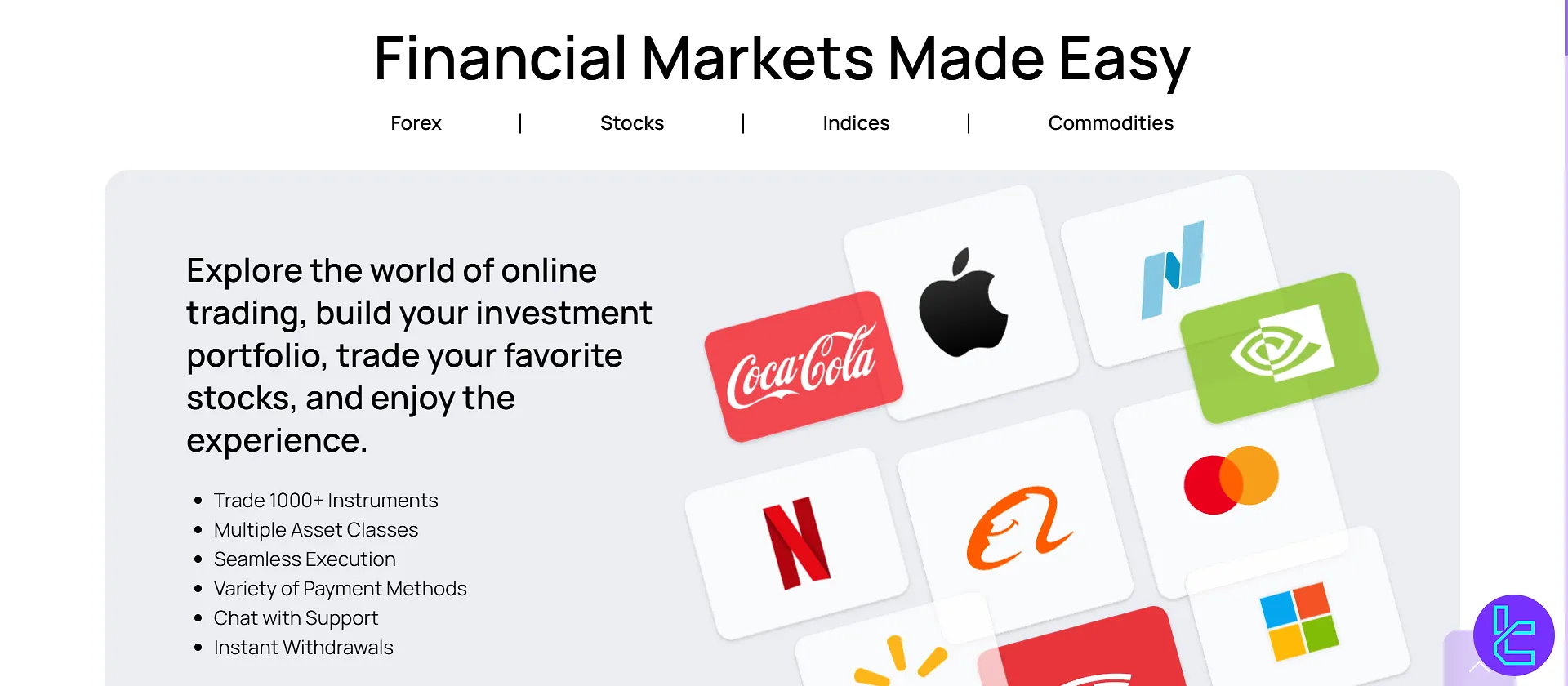 BelleoFX available trading instruments