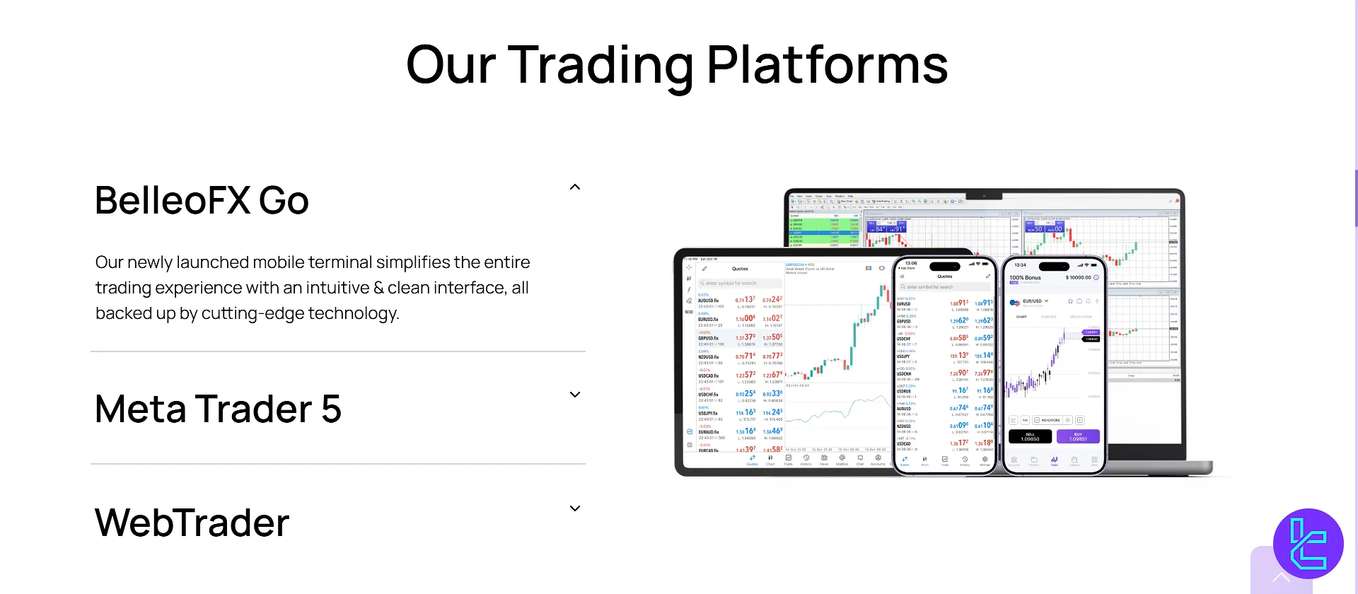 BelleoFX trading platforms overview