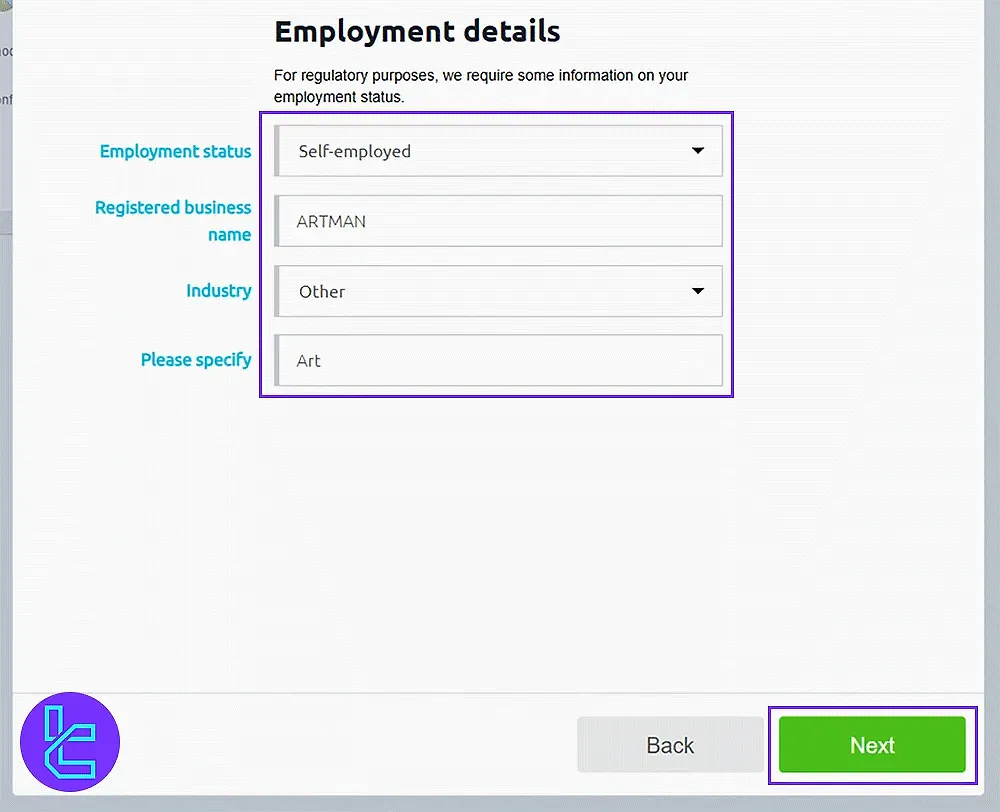 CMC Markets employment information form