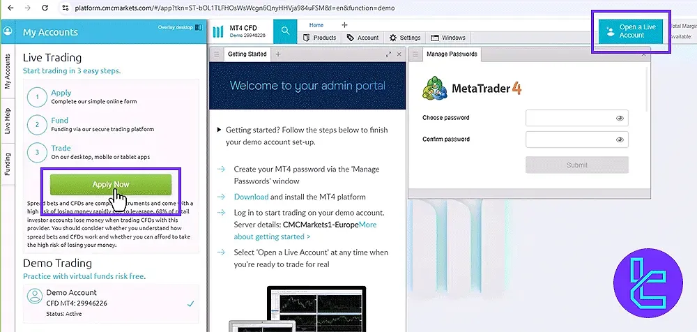 CMC Markets upgrade to live account page