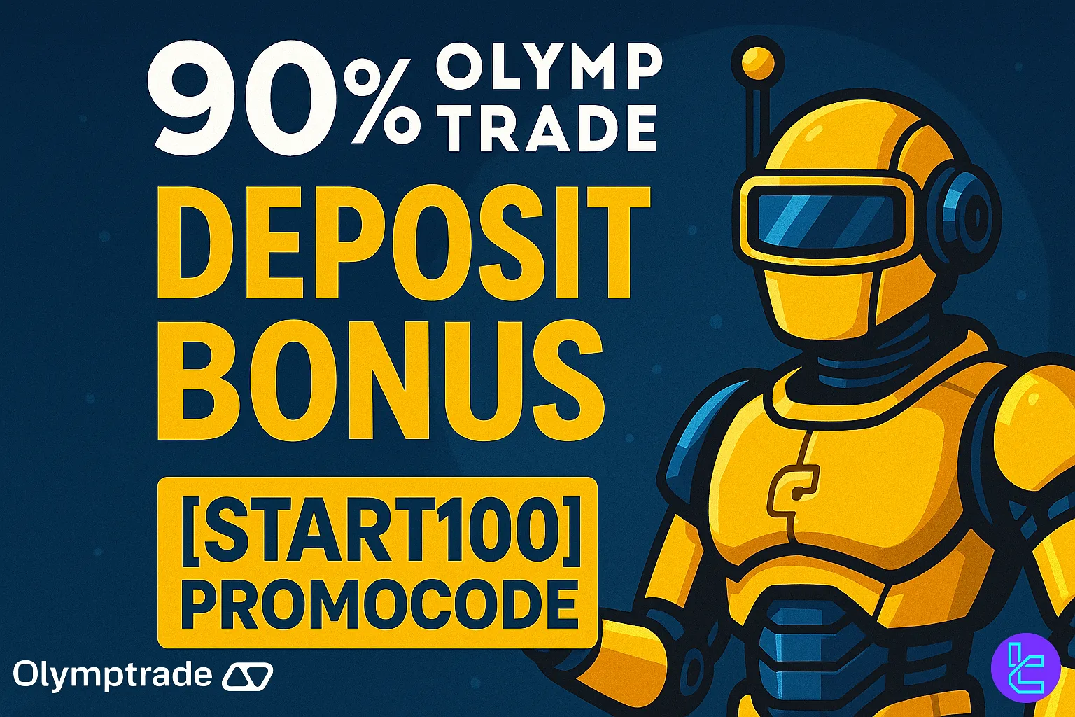 90% Deposit Bonus START100 PromoCode on OlympTrade platform