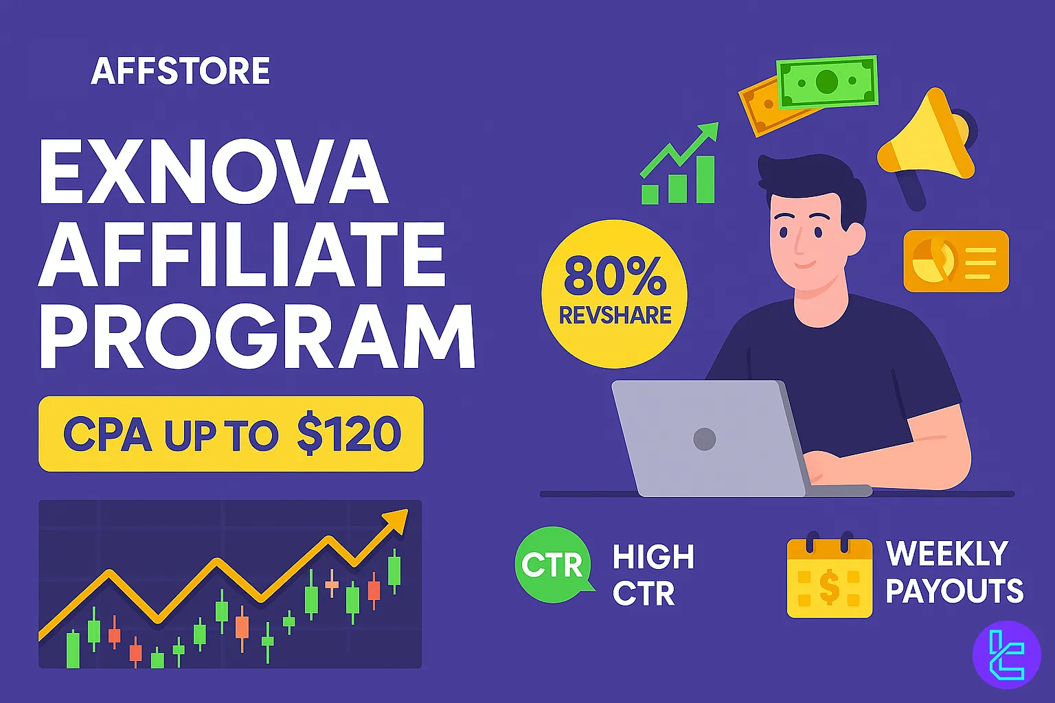 Exnova partnership for affiliates with up to 80% RevShare