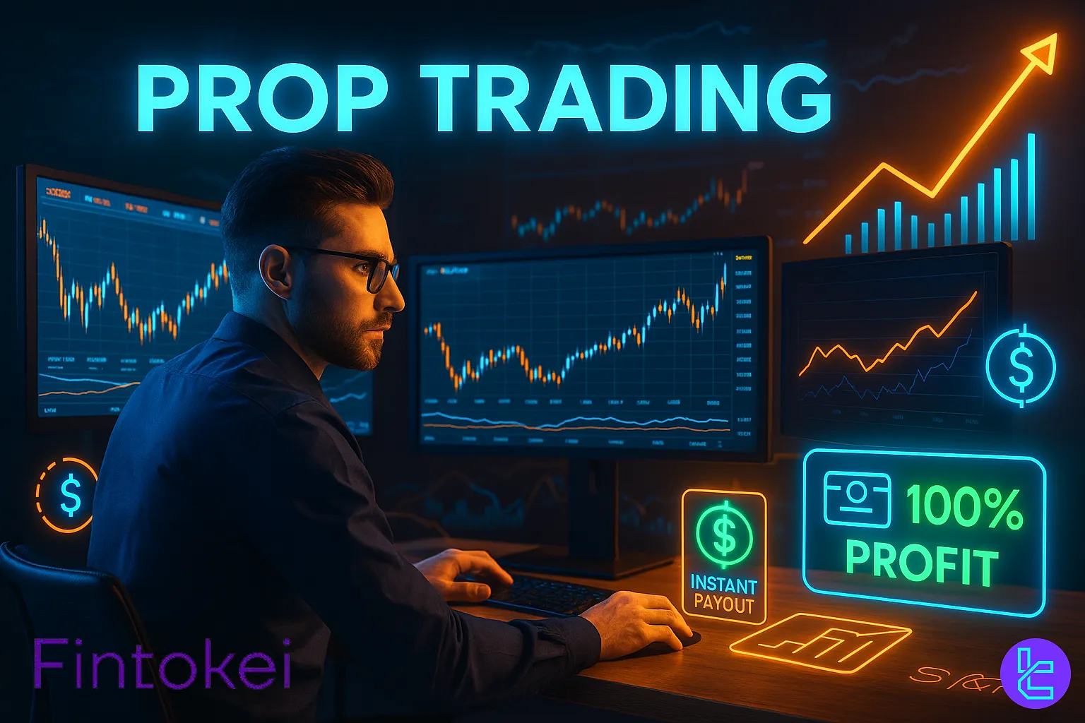 Fintokei prop trading setup with charts and instant payout