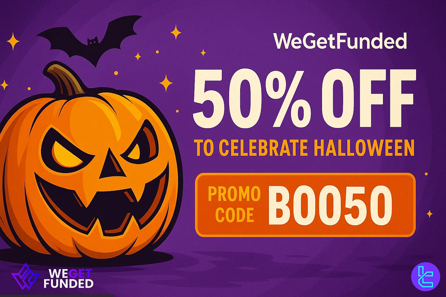WeGetFunded offers %50 Halloween discount with BOO50 code