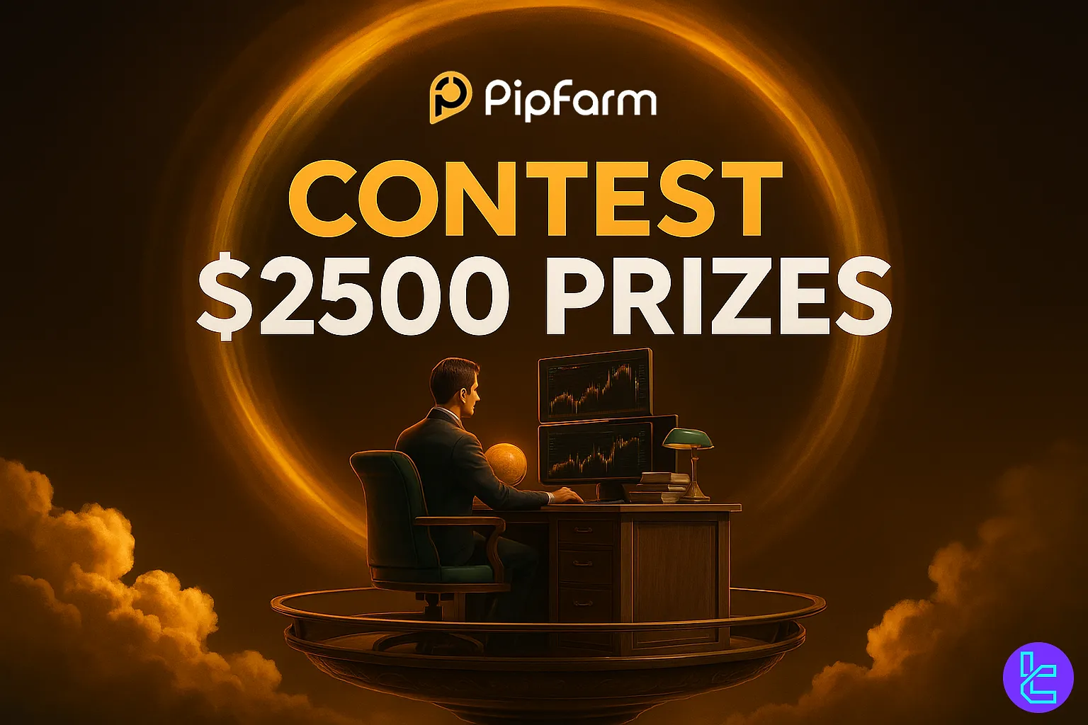PipFarm promo image showing %50 voucher and trading prize contest