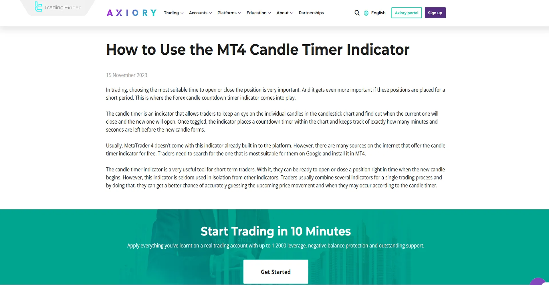 Candle Time Indicator usage tutorial article