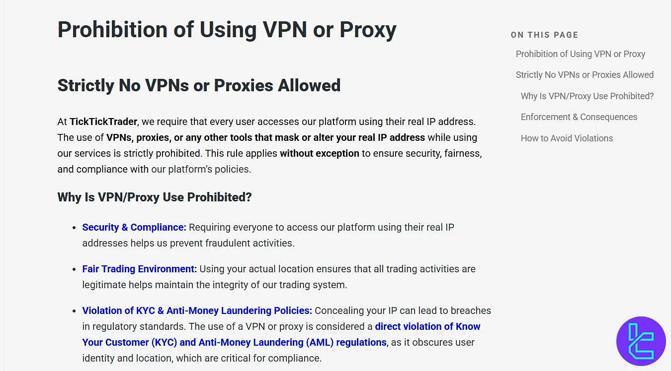 TickTickTrader VPN/Proxy Rules