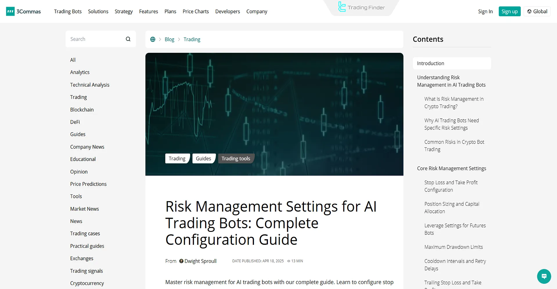 AI trader bot risk management settings article