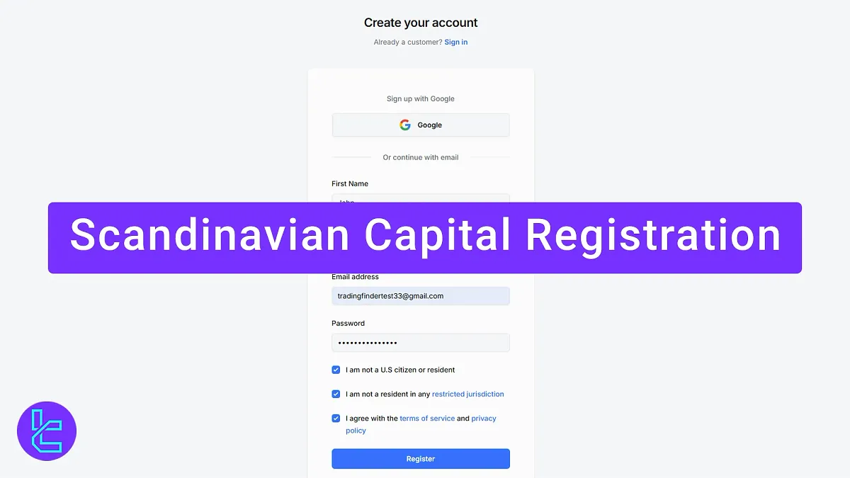 Scandinavian Capital Registration - Sign Up using Email [3 Steps] 2025