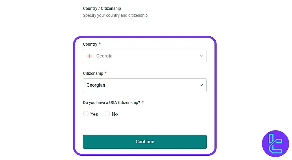 Choose citizenship on Evest
