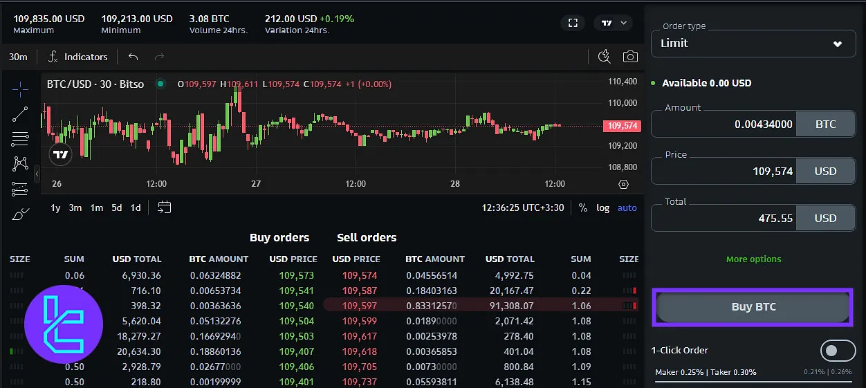 Bitso trade confirmation