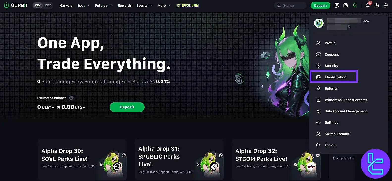 احراز هویت در صرافی OURBIT