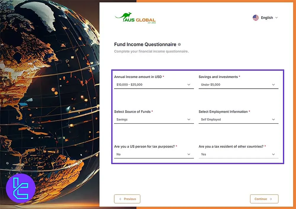 AUS Global financial questionnaire