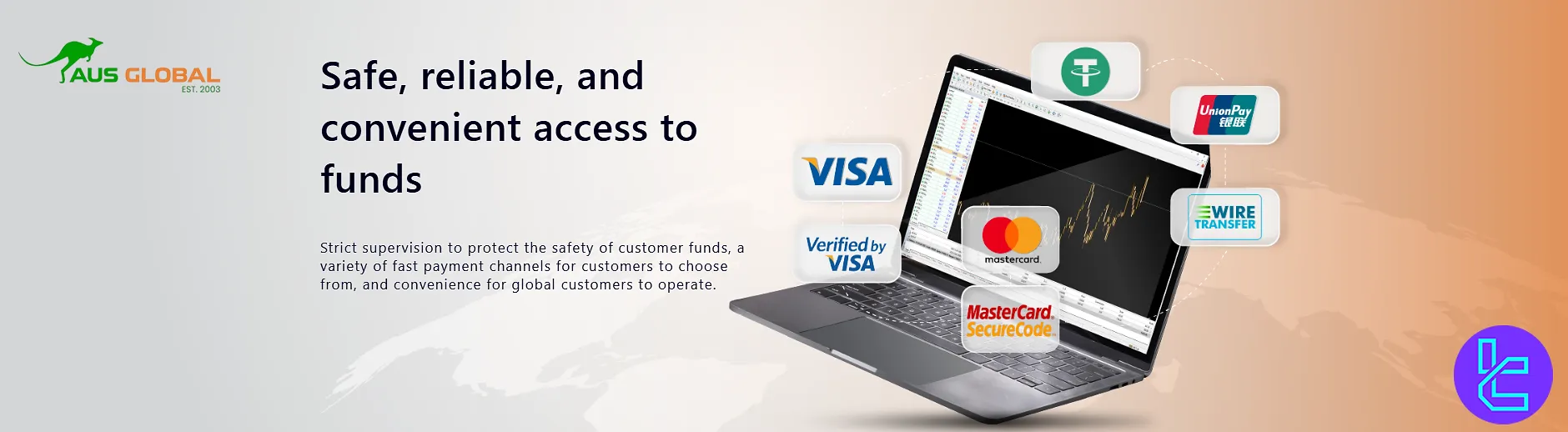 AUS Global funding and withdrawal methods