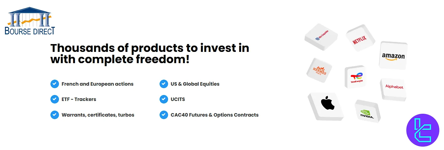 Bourse Direct tradable markets