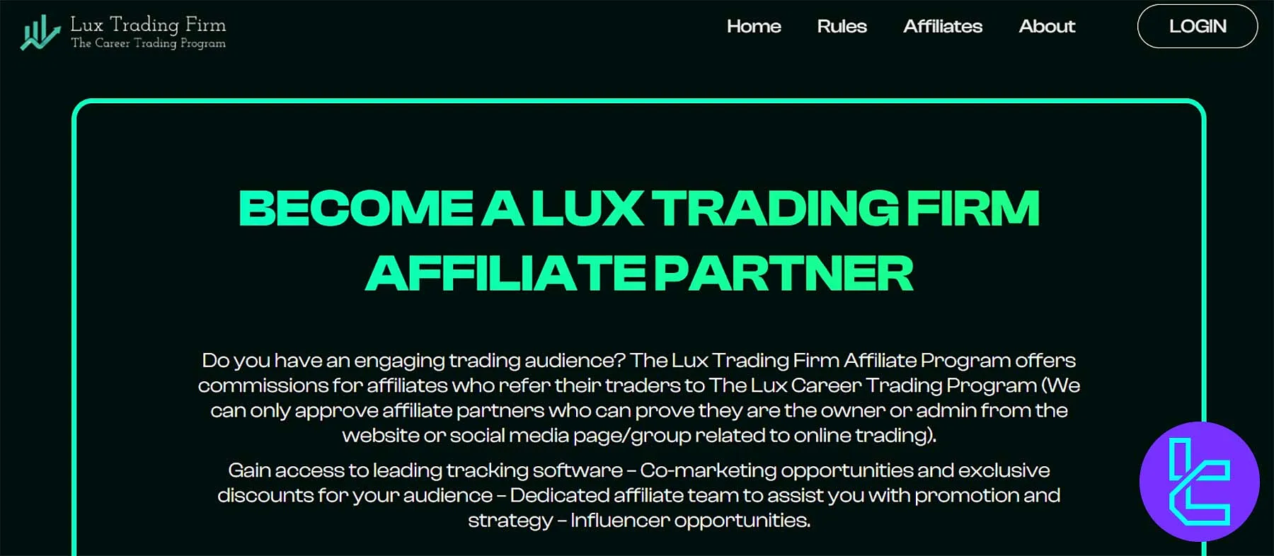 فرم ثبتنام برنامه افیلییت لوکس تریدینگ فرم