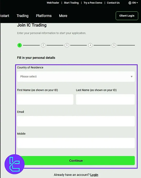 IC Trading personal details
