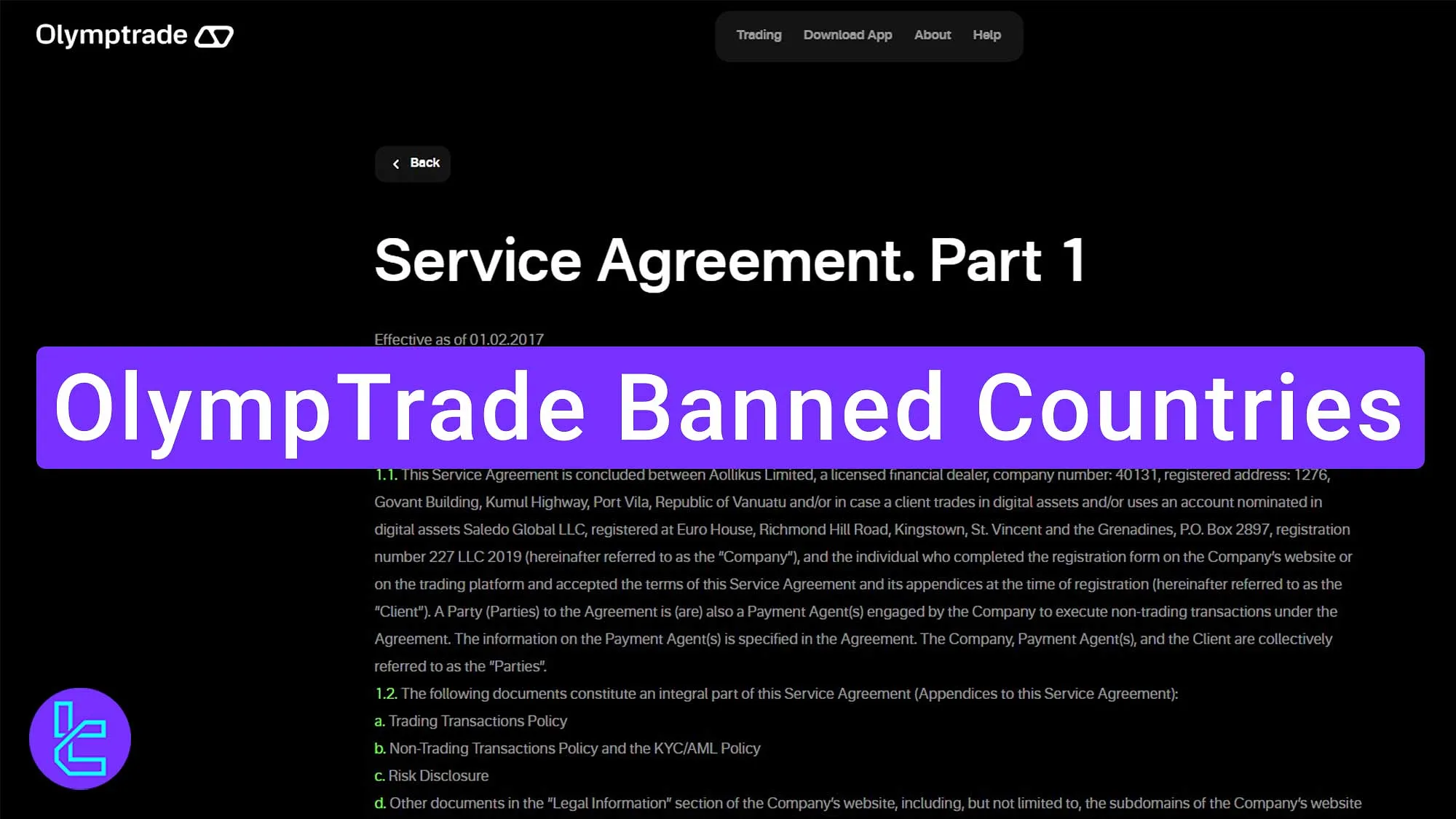 OlympTrade Banned Countries