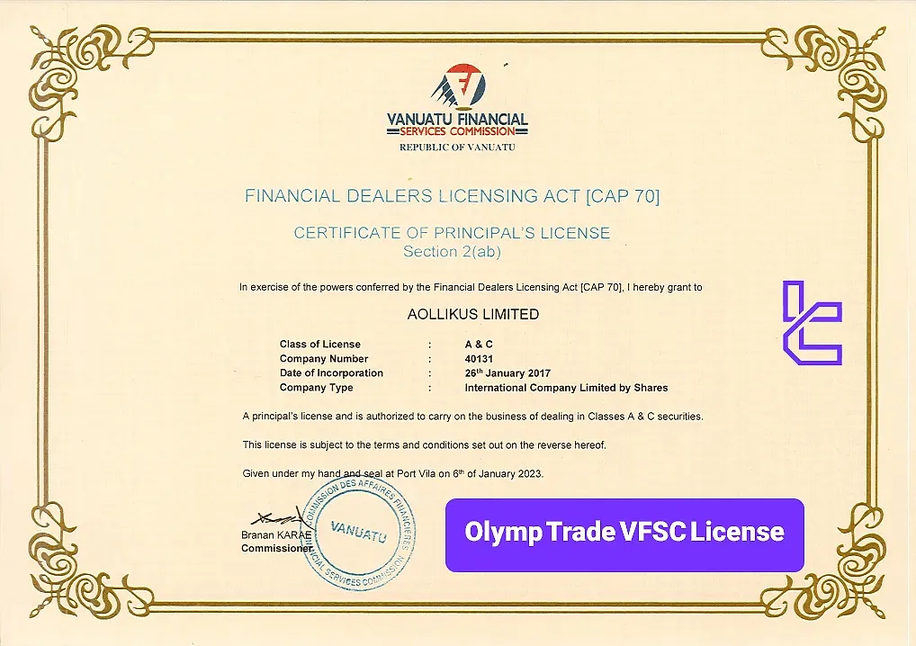 OlympTrade VFSC regulation