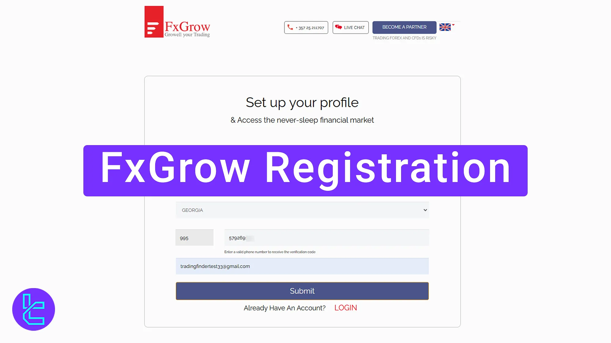 FxGrow registration