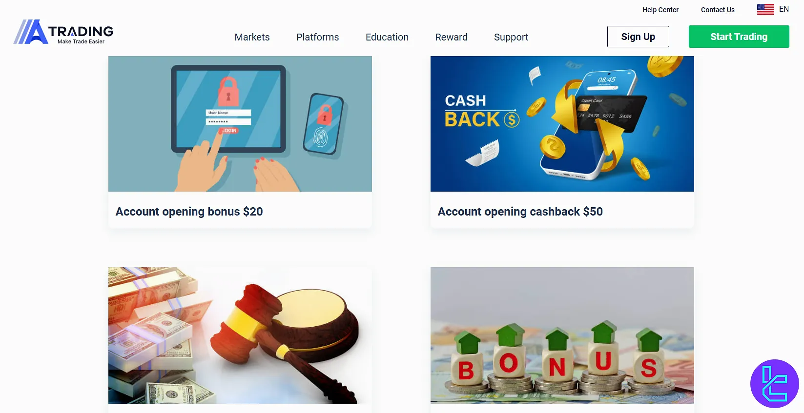 AAATrading welcome bonus offer