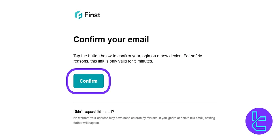 Finst signup email verification
