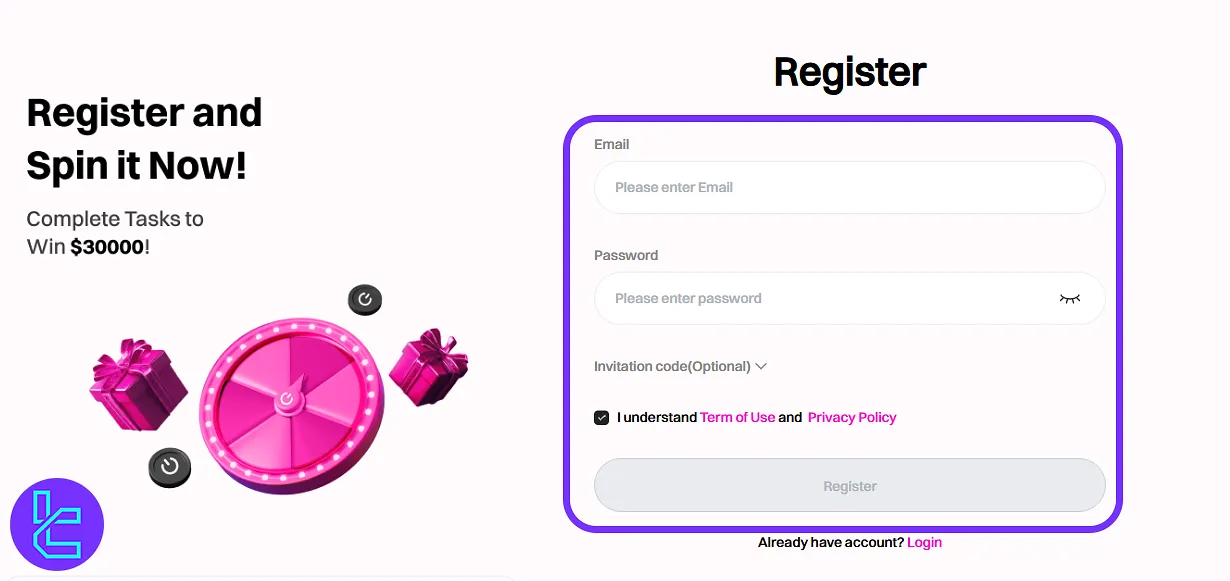 Coinstore signup secure password creation