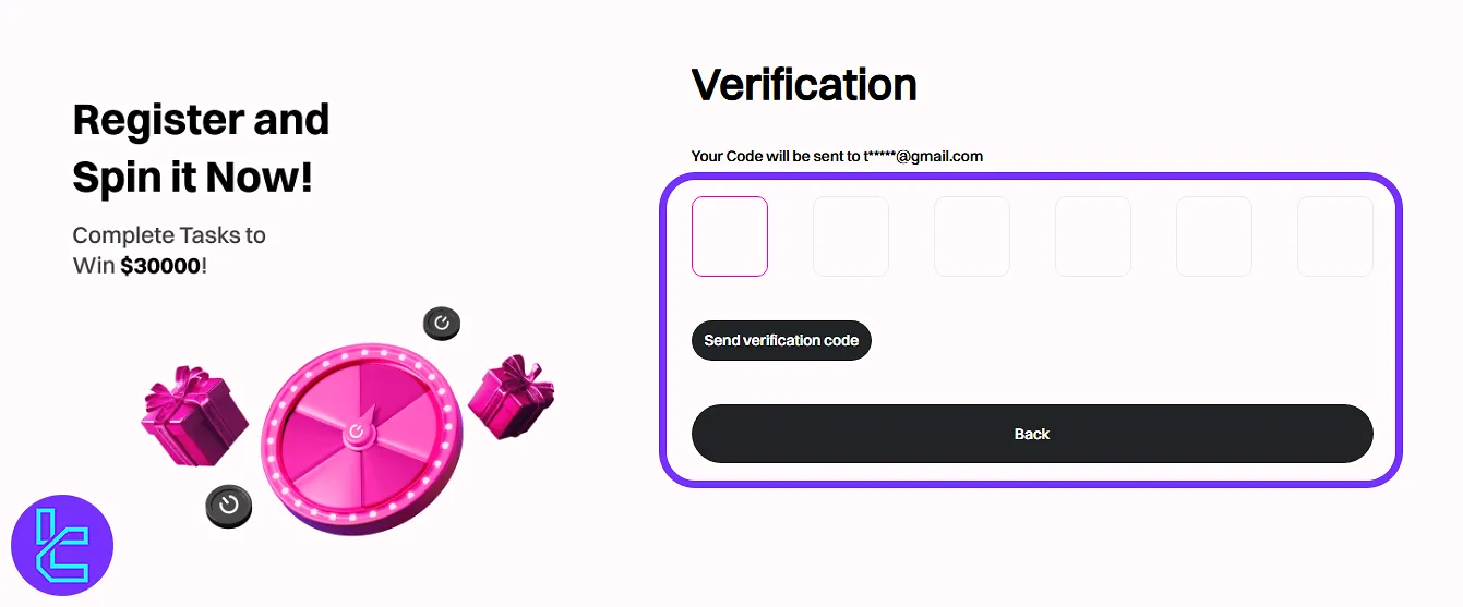 Coinstore account setup email verification code
