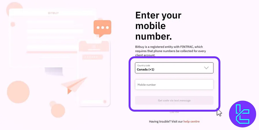 Bitbuy account setup mobile number