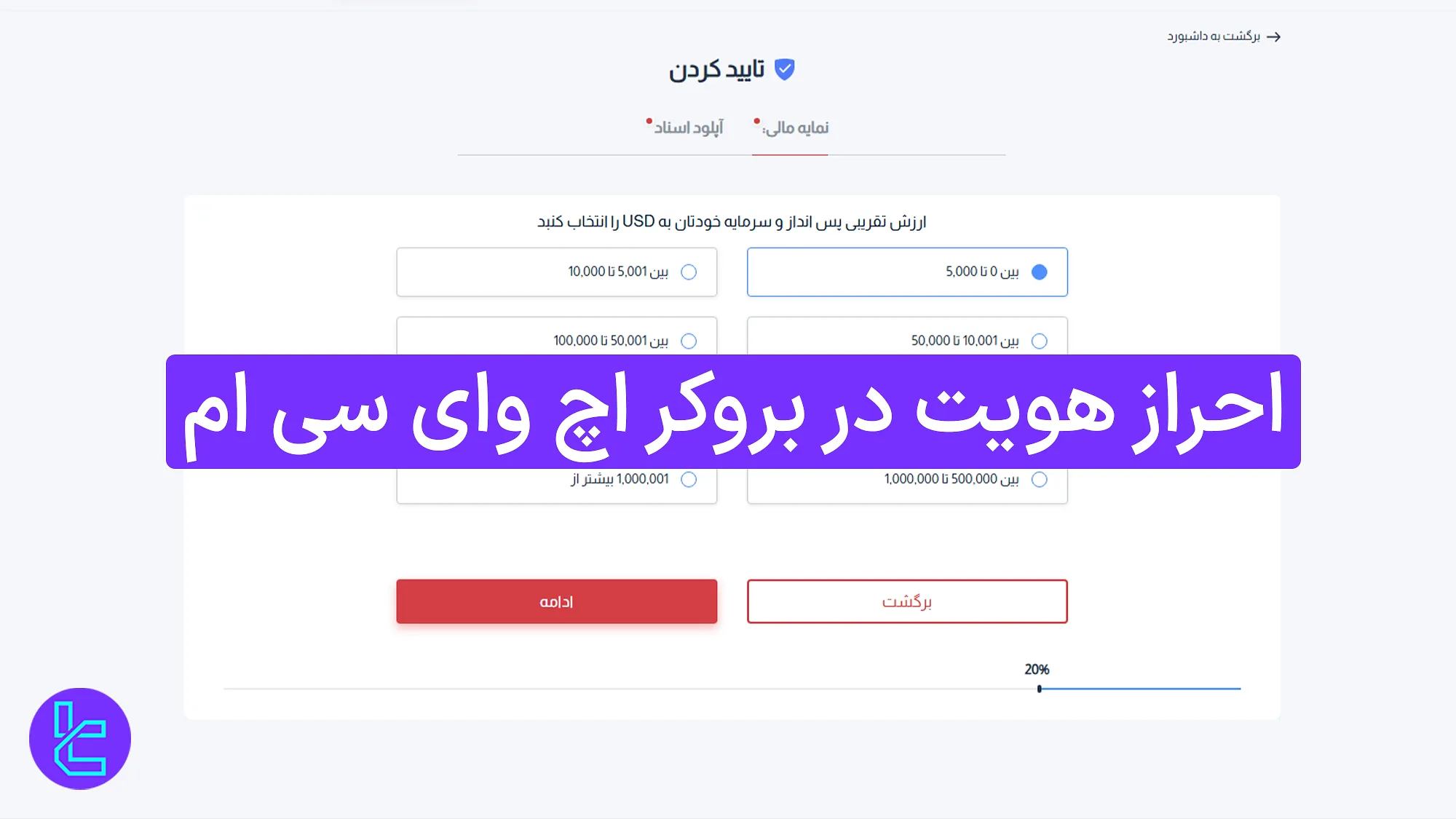 تایید حساب کاربری در بروکر اچ وای سی ام