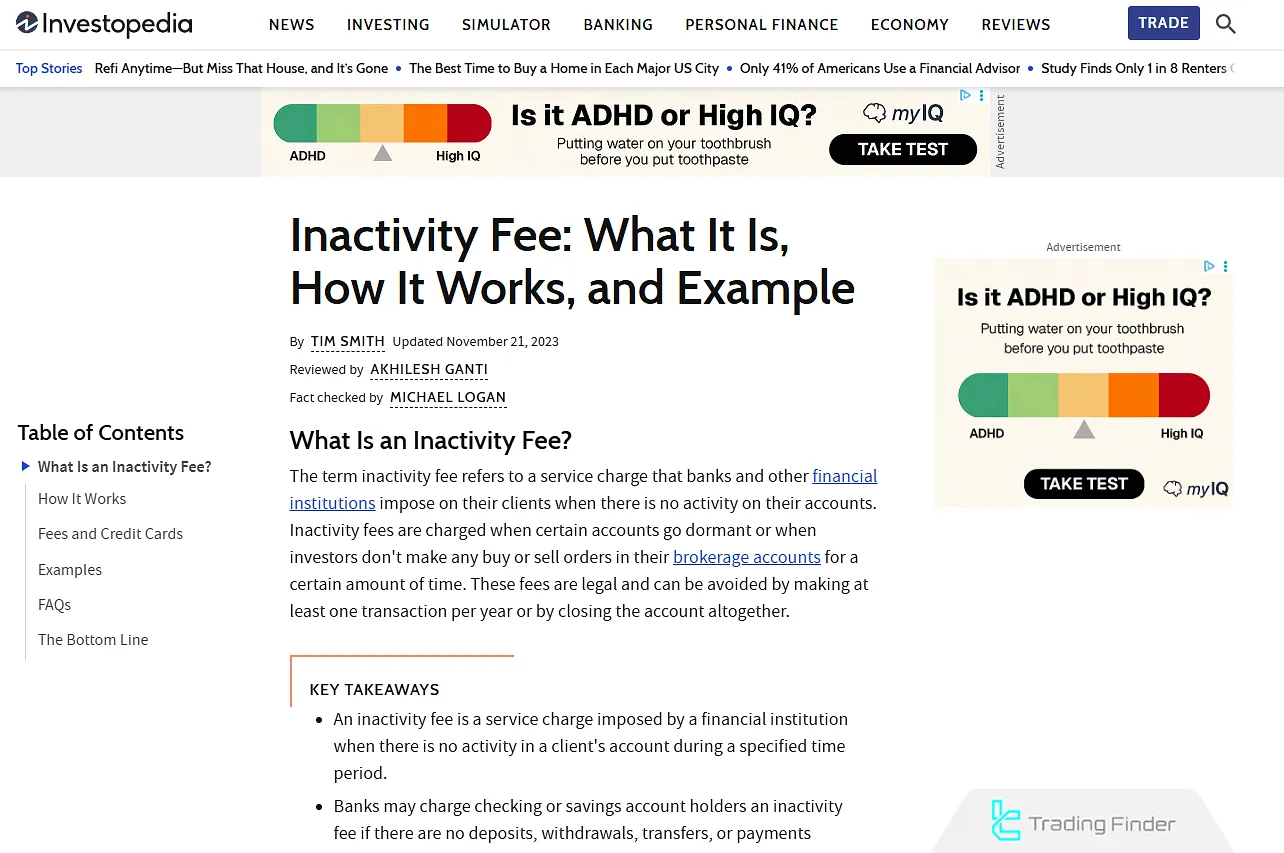Inactivity fee article