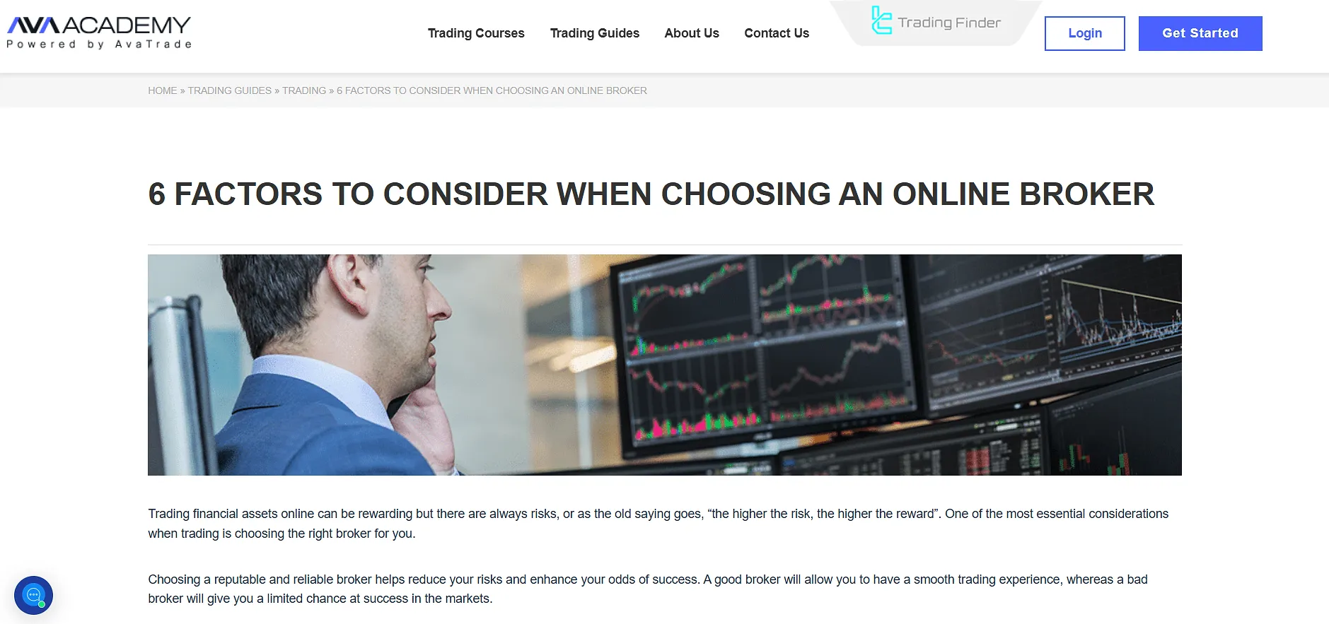 Broker selection guide from AVA Academy