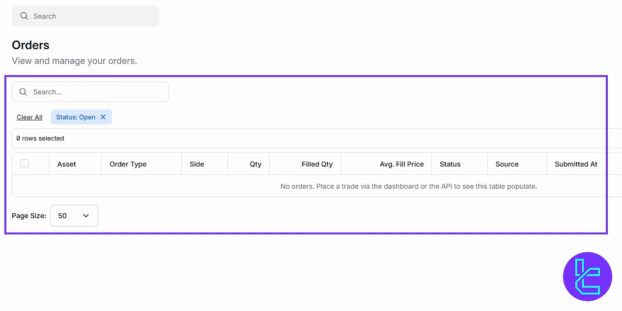 Alpaca recent orders in the dashboard