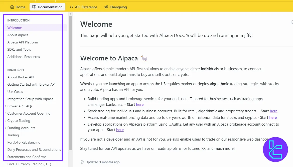 Alpaca dashboard API section for automated trading and developer tools
