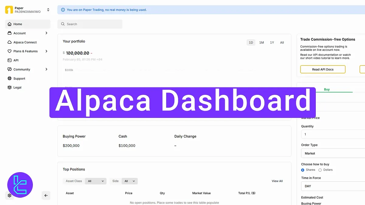 Alpaca Dashboard 2025 [Top Positions, Plans & API Sections] 