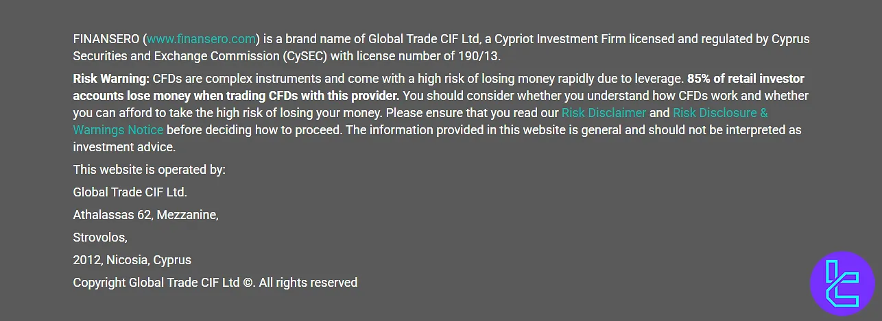 Finansero Company and Regulation Overview