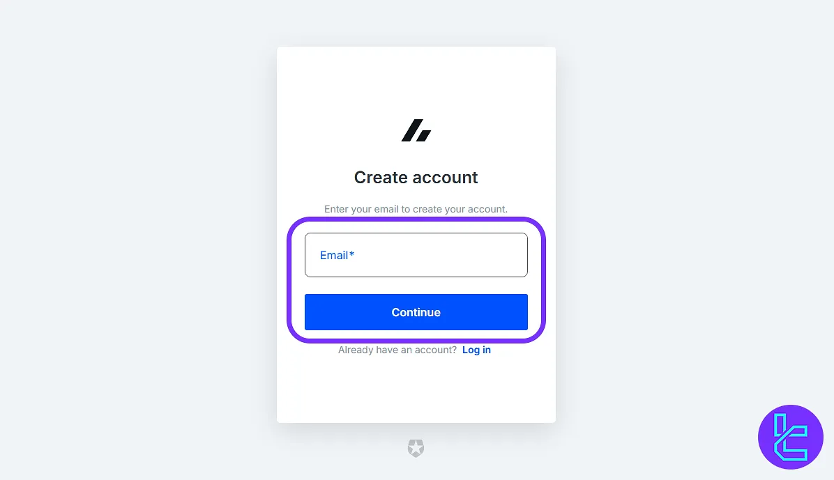 Bitvavo account setup email entry